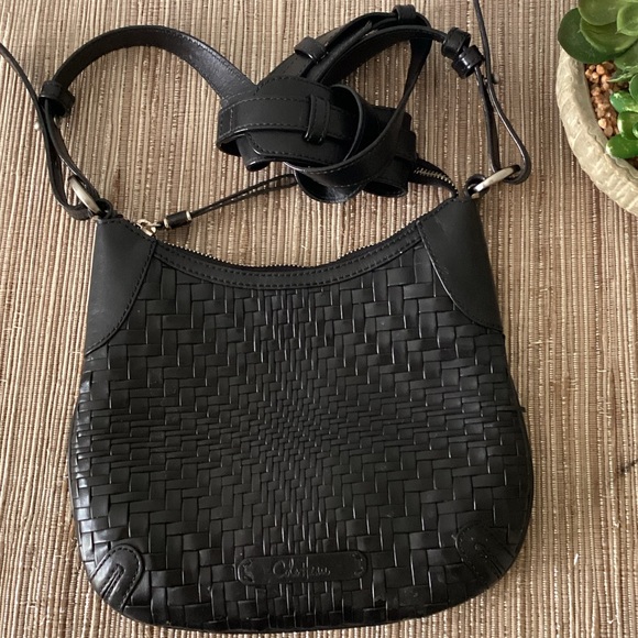 Cole Haan Black Woven Crossbody Bag - Picture 1 of 7